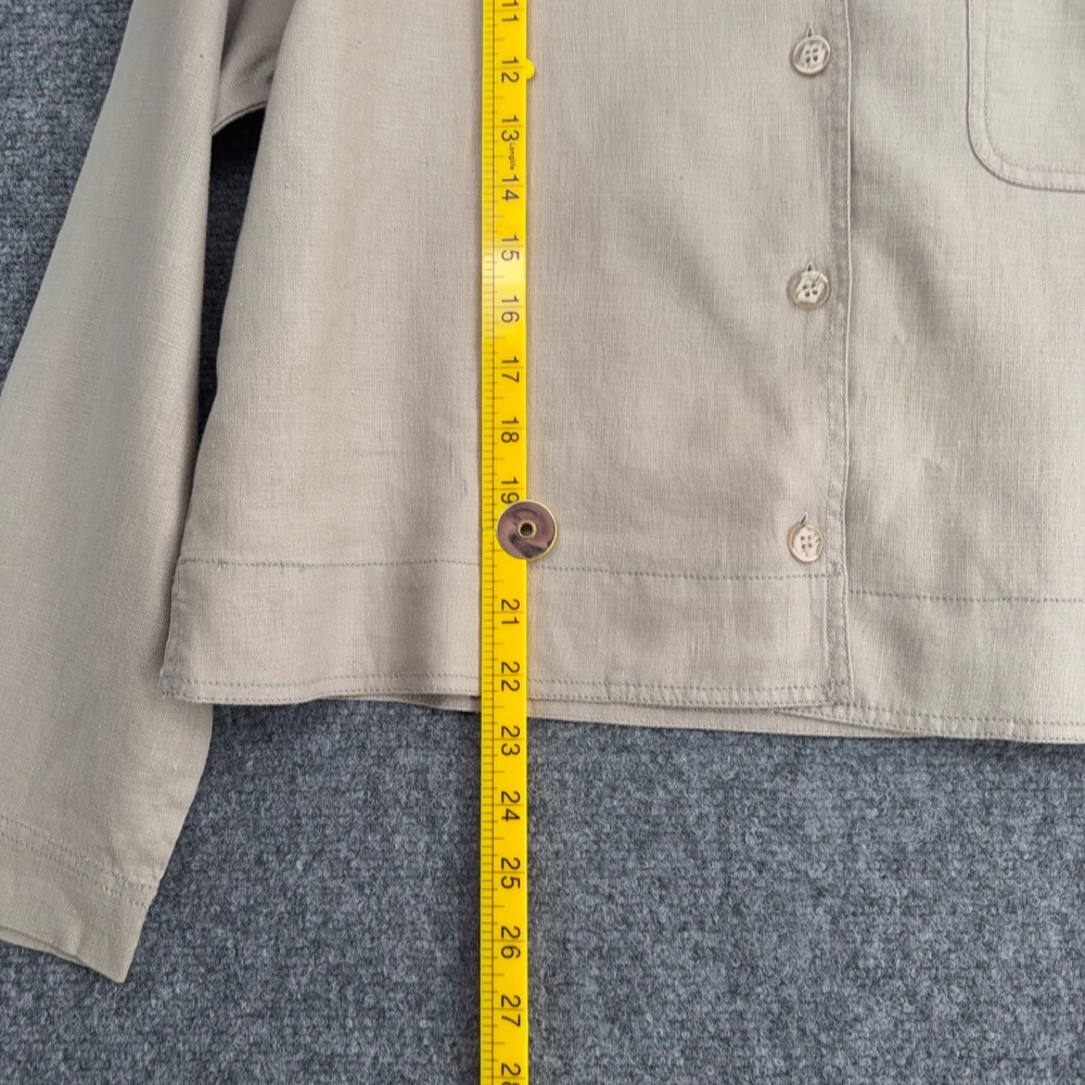 debra deRoo Linen Button Front Long Sleeve Casual Top Women M - Picture 5 of 5